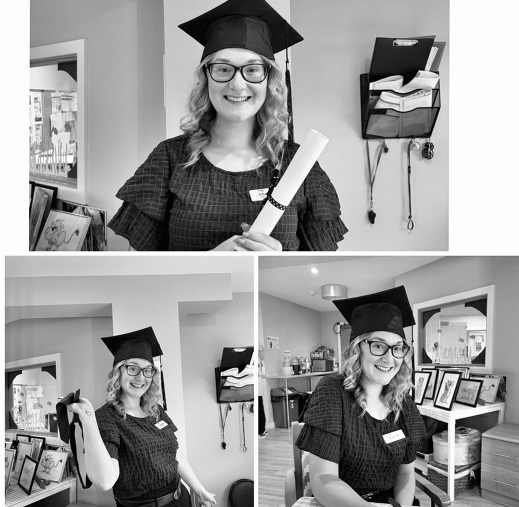 Graduation-themed keepsake photographs created for residents at Solent Cliffs